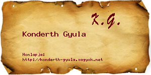 Konderth Gyula névjegykártya
